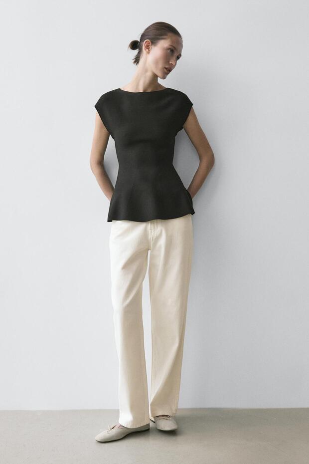 Bisiklet yaka triko bluz - 1