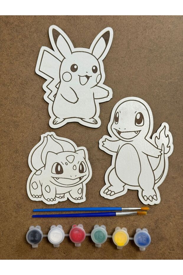 Pikachu Pokemon Boyama Seti Ahşap - 4
