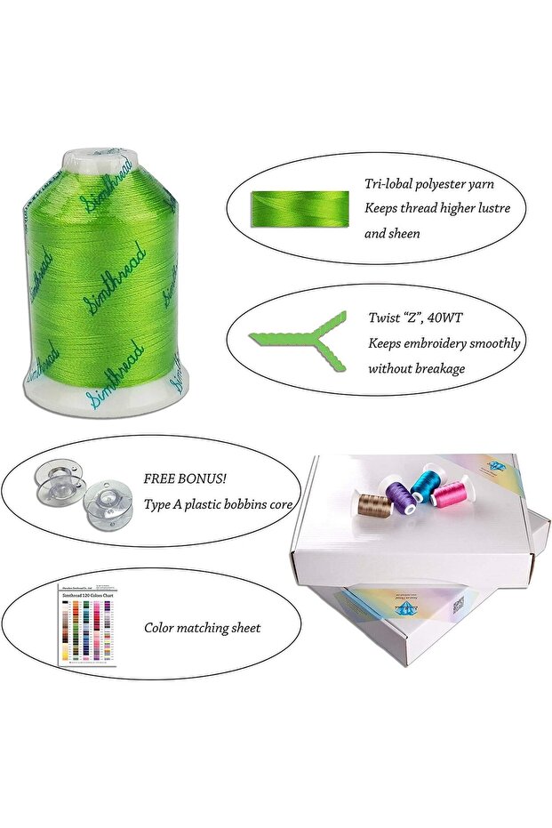 Embroidery Thread Kit 120 Spools, 1000m, Multicolor - 3