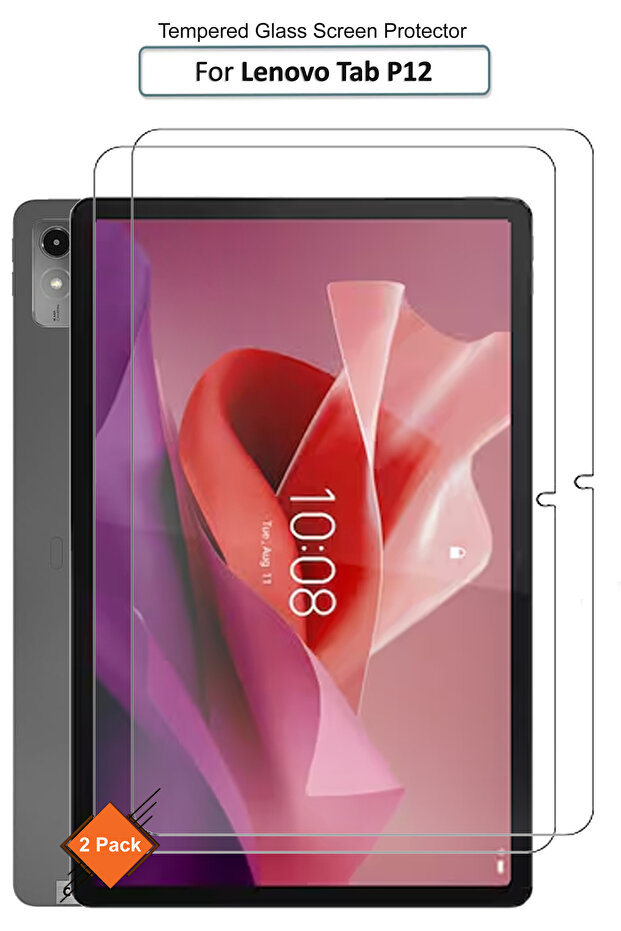 2 Pack Lenovo Tab P12-12.7 inch - Premium Tempered Glass Screen Protector
