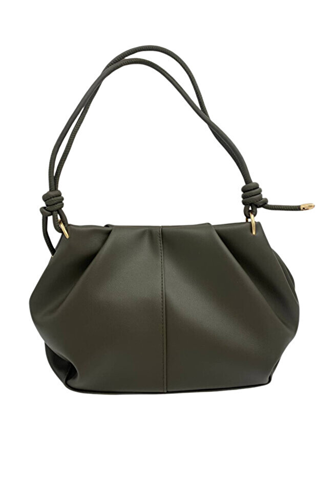 Hanzade Women's Medium Size Handbag and Shoulder Bag with Strap and Knot Detail