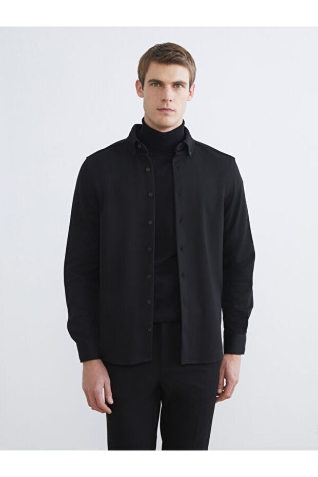 Regular Fit Patterned Long Sleeve Men's Shirt
