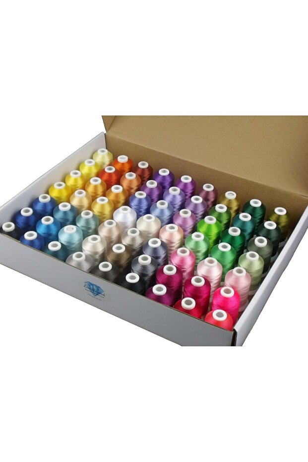 Embroidery Thread Kit 63 Spools, 1000m, Multicolor - 2