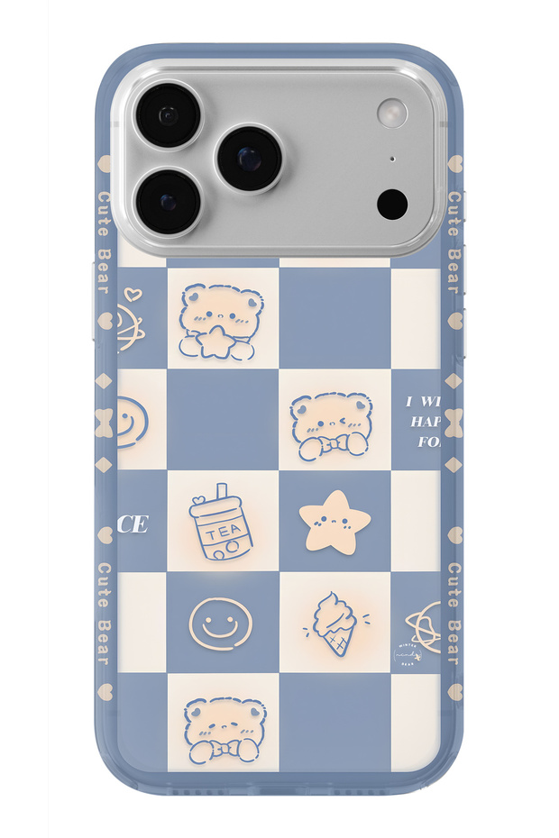 iPhone 17 Pro Compatible Cute Bear Design Printed Transparent Case - 1