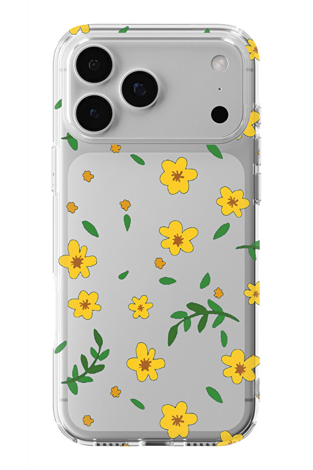 حافظة شفافة مطبوعة بتصميم زهور متوافقة مع iPhone 17 Pro Max - 1