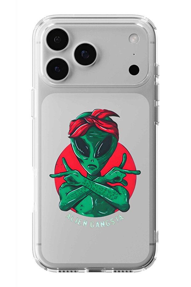 حافظة شفافة مطبوعة بتصميم فضائي متوافقة مع هاتف iPhone 17 Pro Max - 1