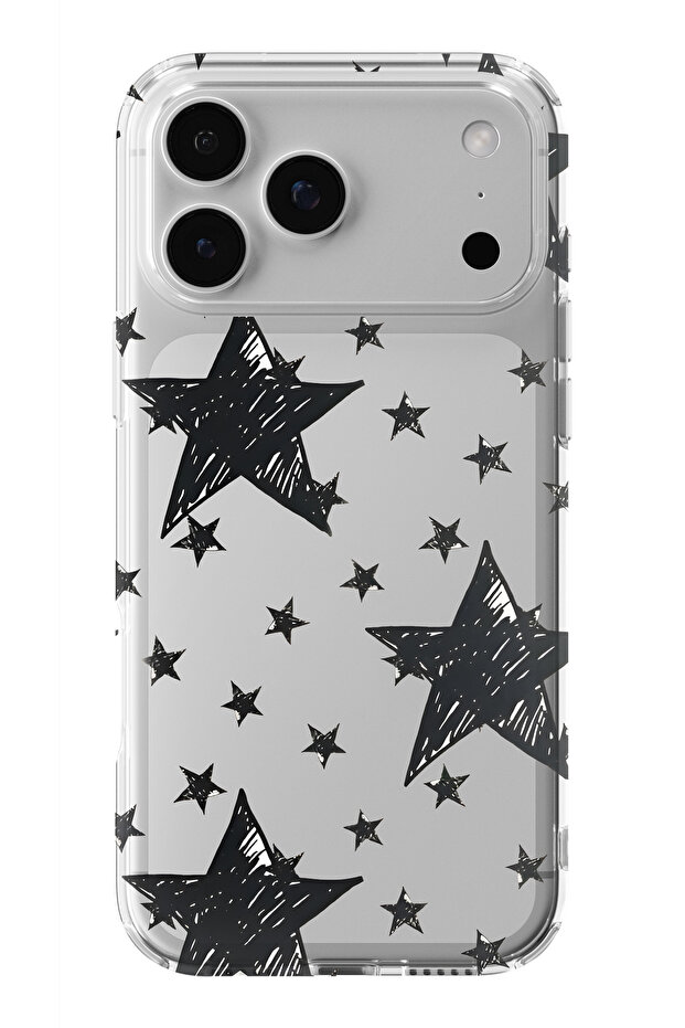 iPhone 17 Pro Compatible Star Design Printed Transparent Case - 1