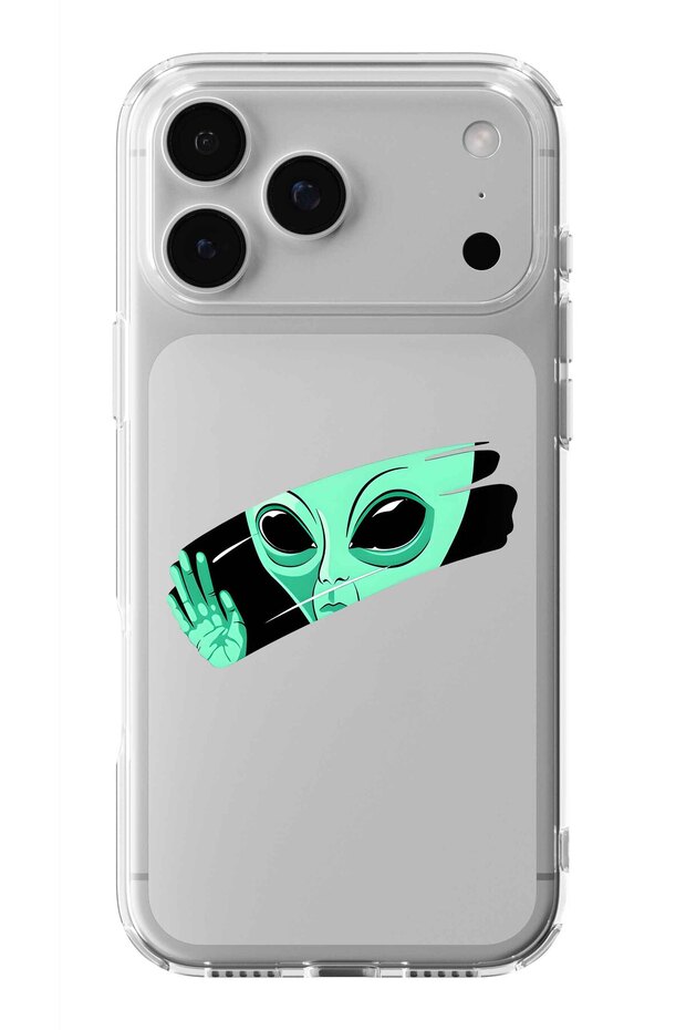 حافظة شفافة مطبوعة بتصميم Alien Hand متوافقة مع هاتف iPhone 17 Pro - 1