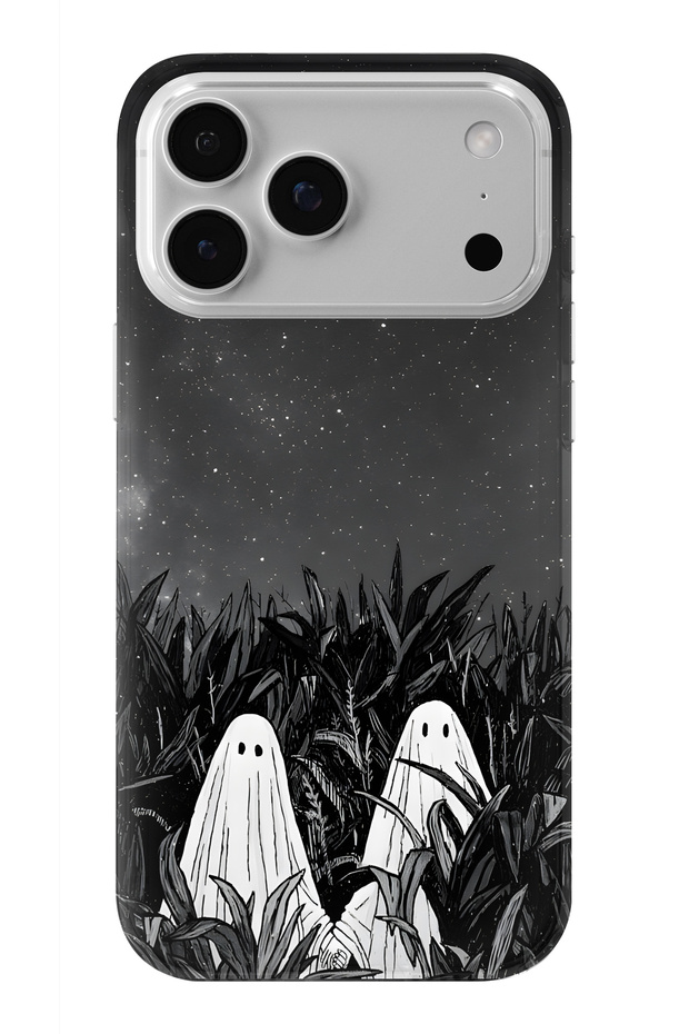 حافظة شفافة مطبوعة بتصميم Two Ghosts متوافقة مع iPhone 17 Pro - 1