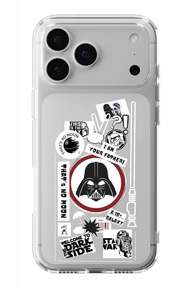 حافظة شفافة مطبوعة بتصميم حرب النجوم متوافقة مع هاتف iPhone 17 Pro Max - 1