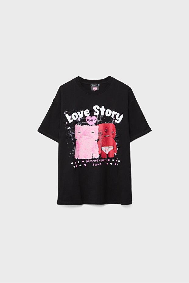 Oversize baskılı t-shirt - 6