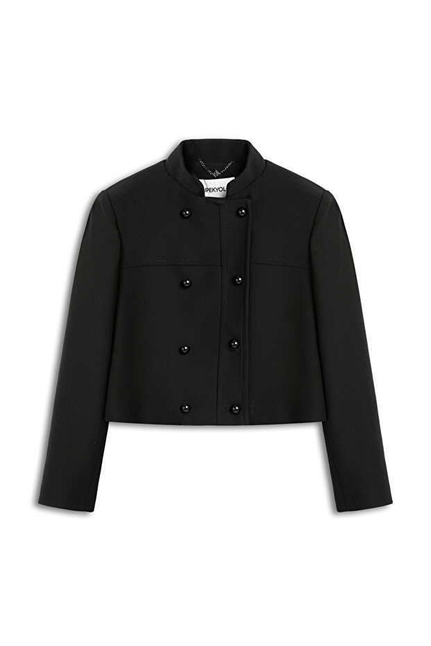 Kontrast düğmeli ceket - 1