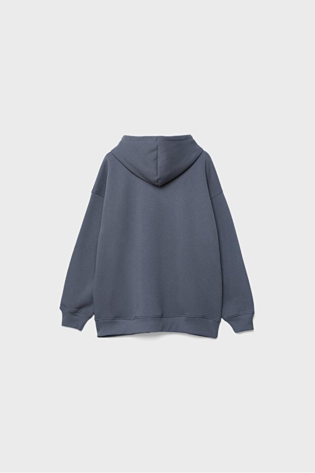 Baskılı kapüşonlu sweatshirt - 4