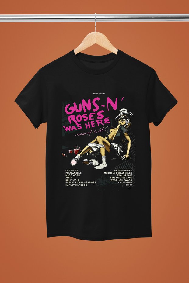 Guns N' Roses Printed Cotton Short Sleeve Regular Fit Rock Tshirt