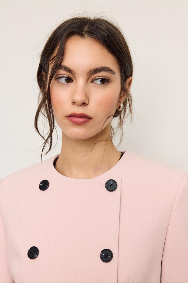 بليزر بقصة قصيرة بياقة دائرية - 4