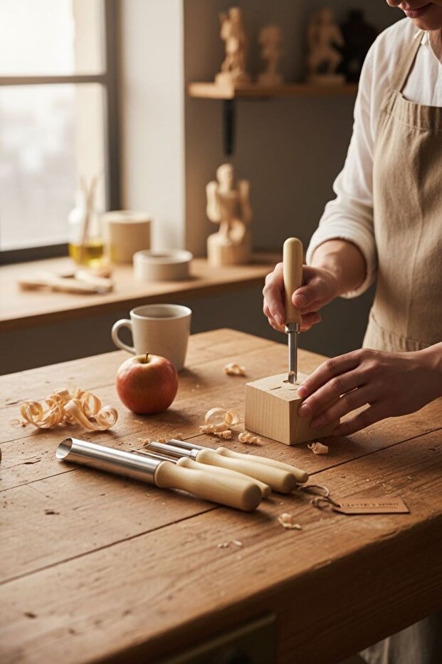 4 LÜ AHŞAP OYMA SETİ - 2