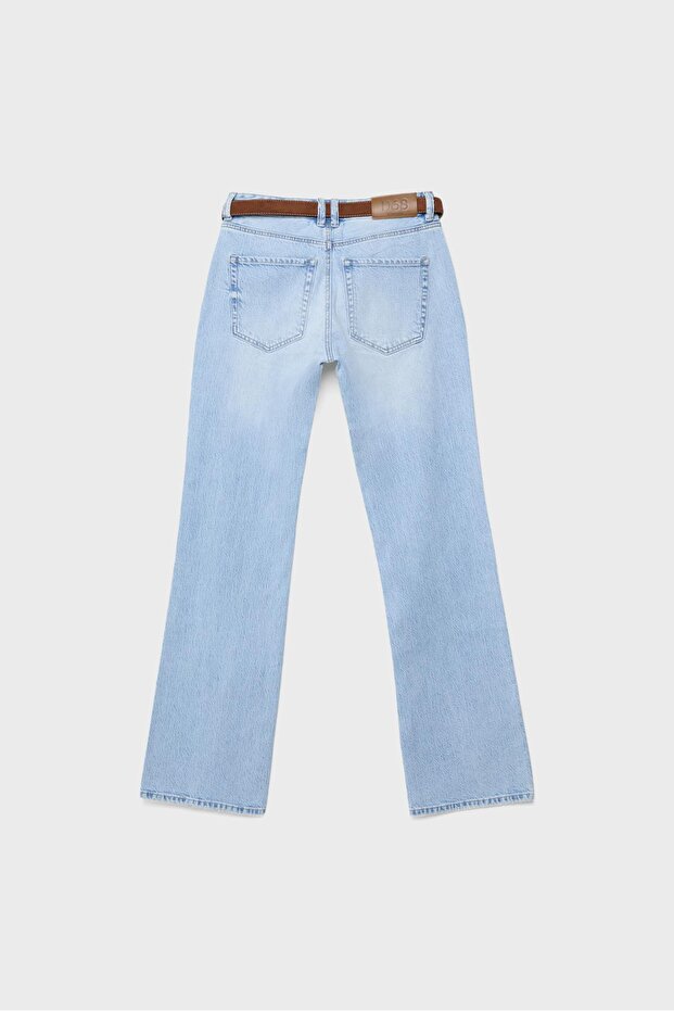 D68 kemerli bootcut jean - 7