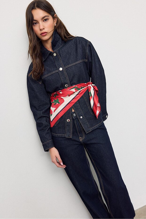 Domates desenli fular - 3