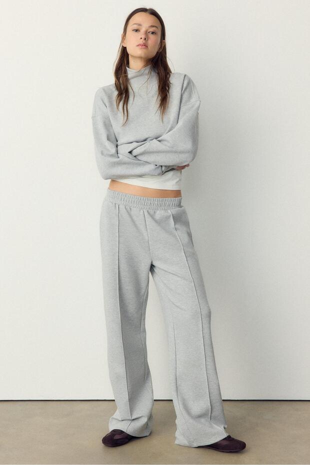 بنطال رياضي ناعم الملمس من قماش إنترلوك متشابك - 3