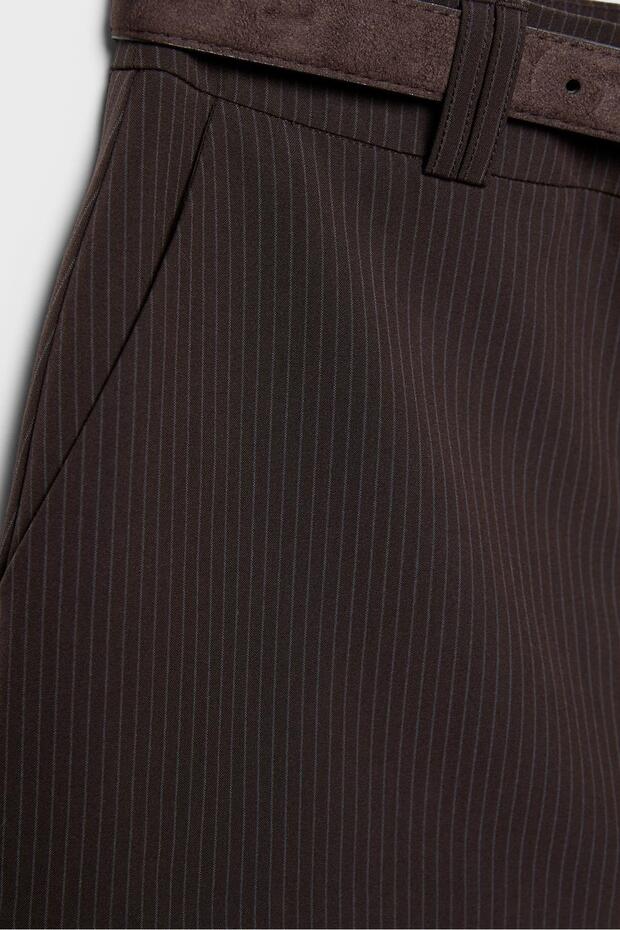 Kemerli mini şort etek - 8