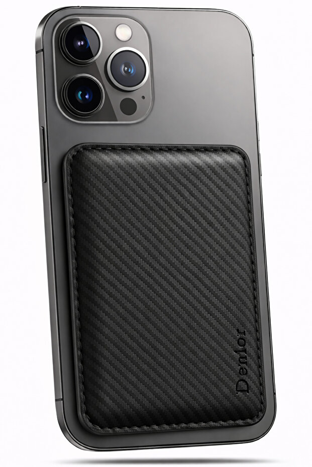 Magsafe Wallet Card Holder with Stand Carbon Look Magnetic Compatible with All Phone Models