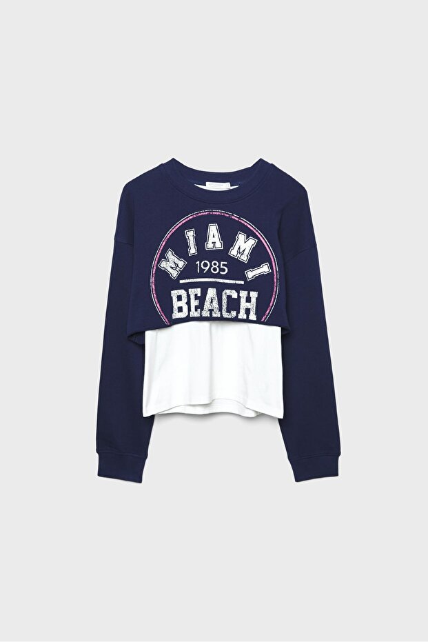 Kontrast crop sweatshirt - 6