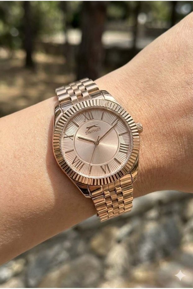 Rose Gold Women's Wristwatch | 36mm Rose Gold Steel Case and Steel Band, 5 Atm