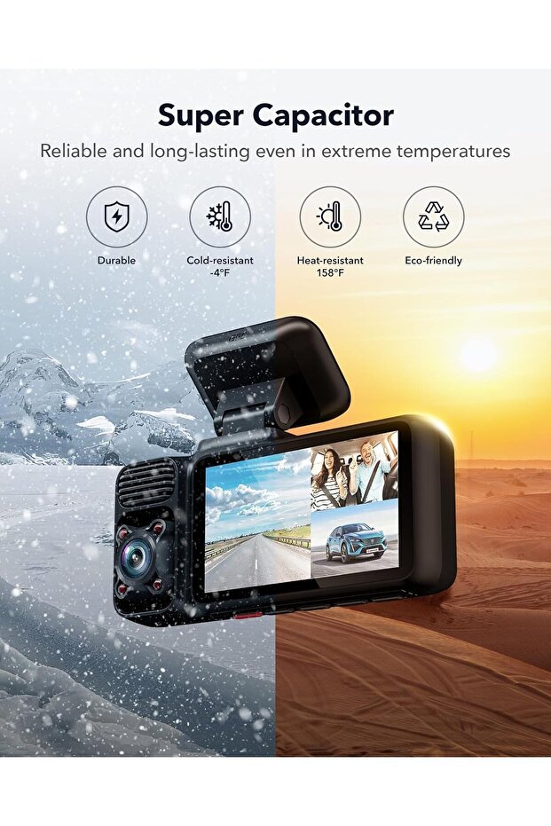 كاميرا F17 4K ثلاثية القنوات للسيارة - 6