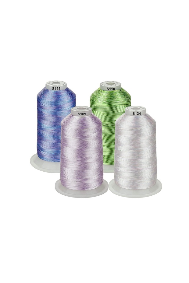 Embroidery Thread Set 4 Spools, 5000 m, Variegated Colors A - 1