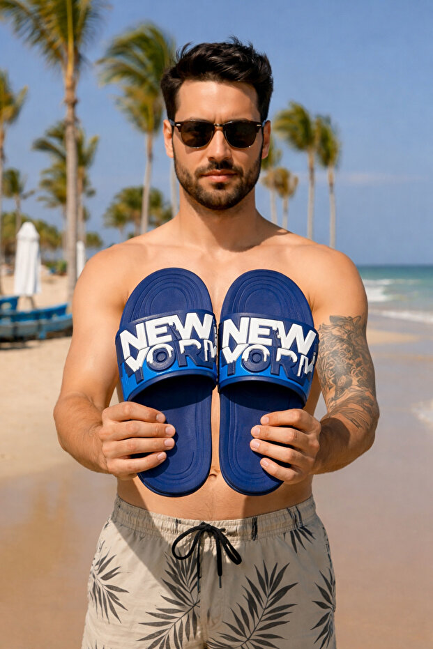 Men's Pool Beach Daily Comfortable Non-Slip Sole Wet Floor Slippers