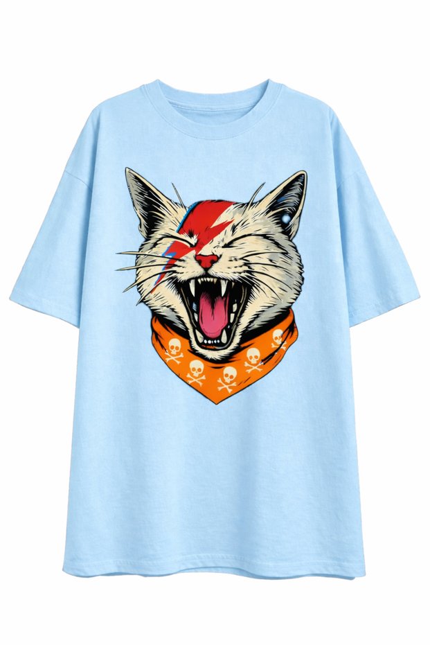 100% Cotton Unisex Hard Cat Printed T-Shirt