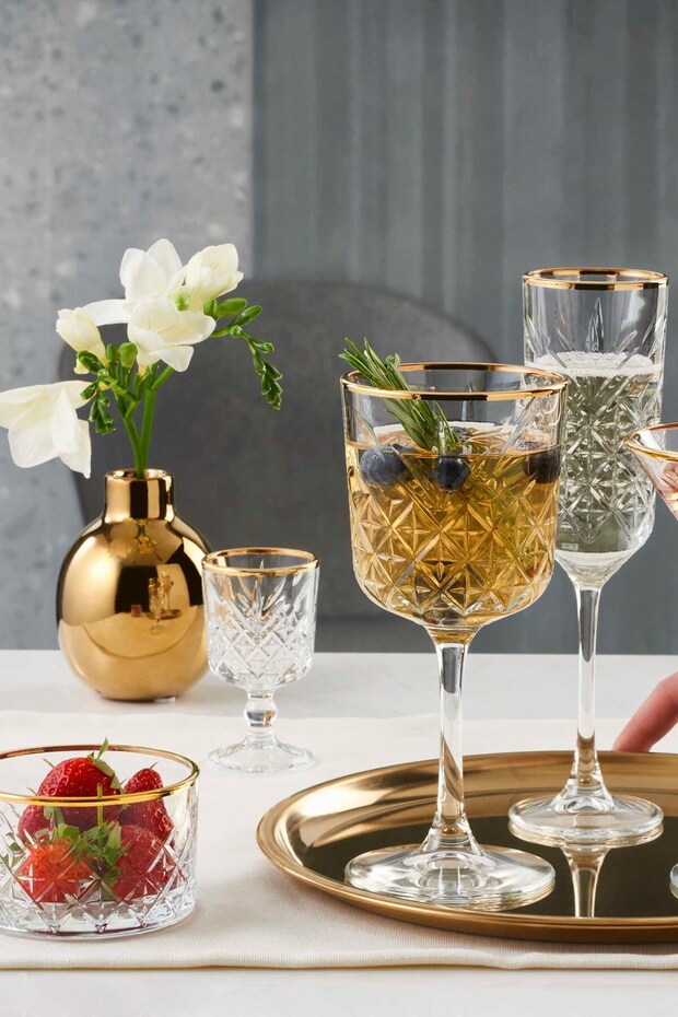 6-Pack Timeless Golden Touch Glasses 60 Cc