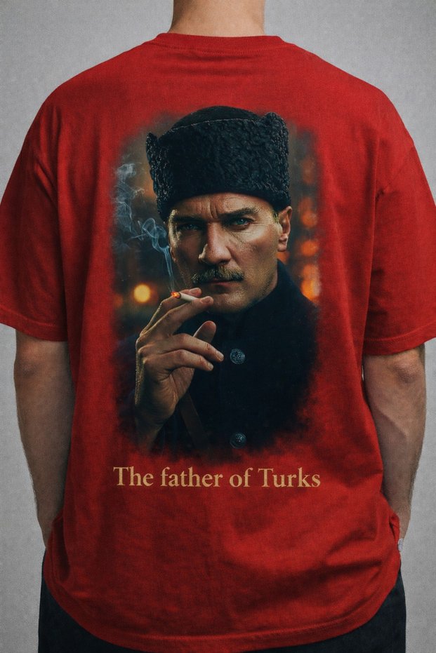 100% Cotton Oversize Ataturk Printed Unisex T-Shirt