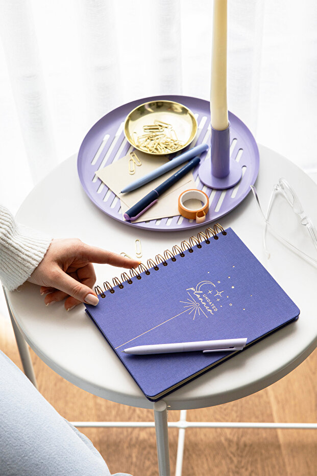 A5 Spiral Linen Hard Cover Timeless Planner Agenda | Weekly and Monthly Planning – Lila