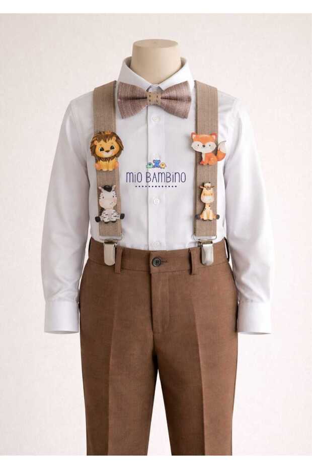 Baby Boy Stylish Pants, Suspenders and Bow Tie Set (April 23, Birthday, Religious and National Holidays)