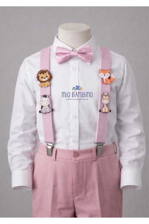 Baby Boy Stylish Pants, Suspenders and Bow Tie Set (April 23, Birthday, Religious and National Holidays)