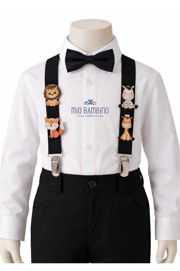 Baby Boy Stylish Pants, Suspenders and Bow Tie Set (April 23, Birthday, Religious and National Holidays)