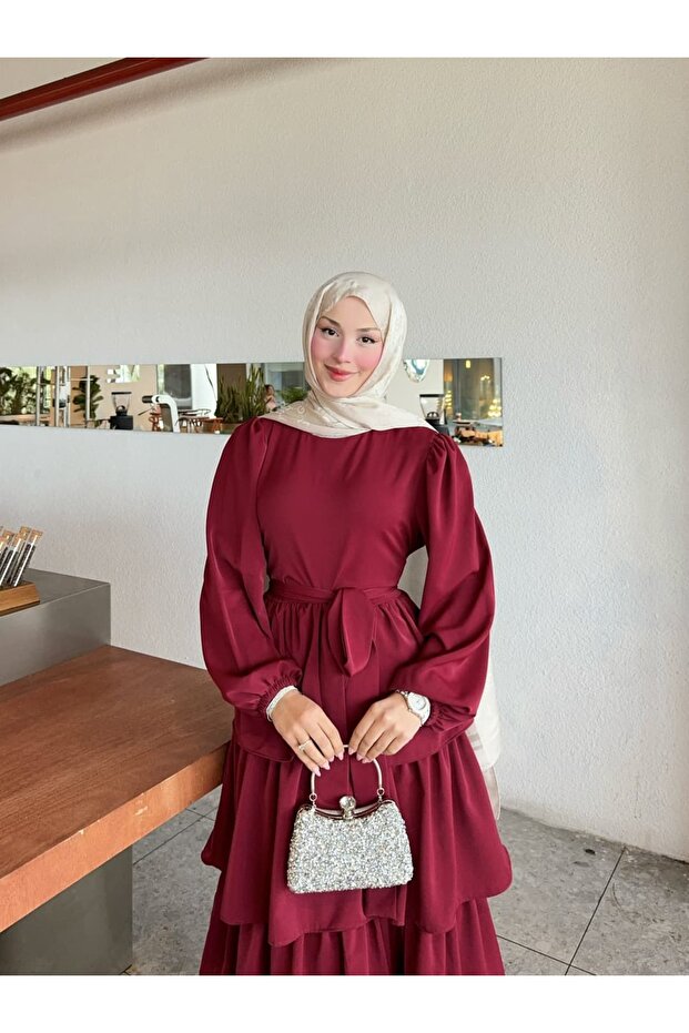 PRENSES MODEL KATLI ELBİSE - 3
