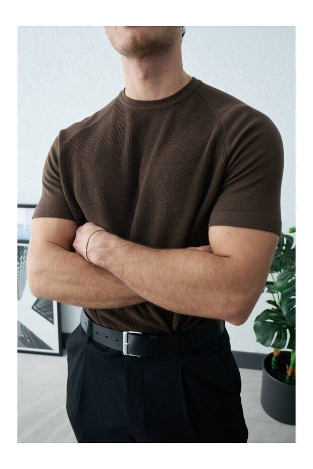 Erkek Reglan Kol Basic Triko Tshirt - 2