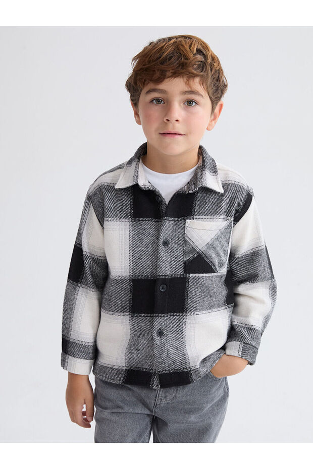 Vizyon New Season Plaid Patterned Boys' Shirt Jacket