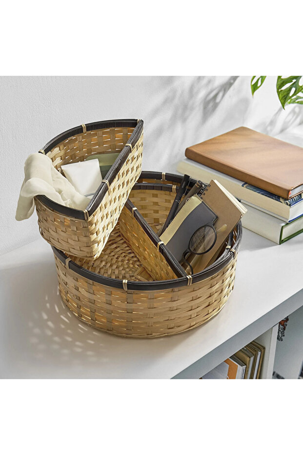 SNÖPLOG sepet , bambu, 3 adet - 3