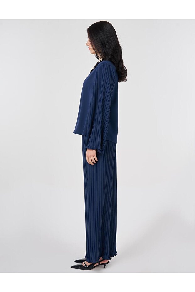 طقم بيليسيلي مكون من قطعتين باللون النيلي - 3