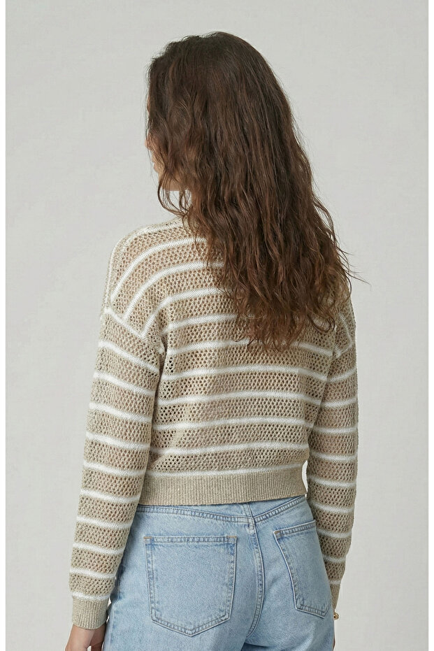 Taş Ajurlu Simli Triko Kazak - 3