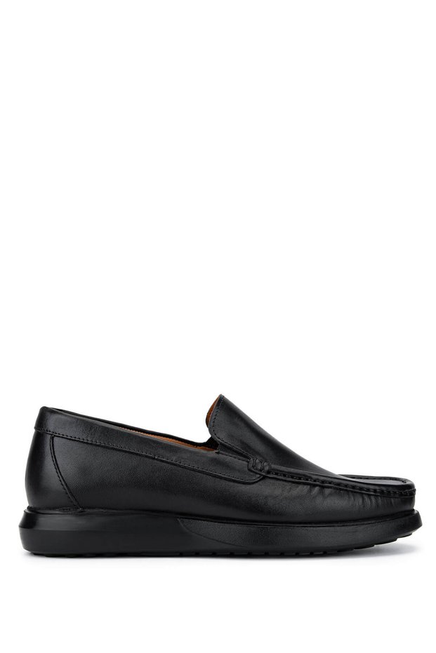 Men's Genuine Leather Black Loafer Shoes