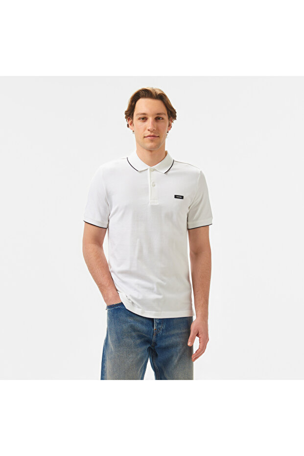 Men's Stretch Pique Tipping Polo Polo T-Shirt