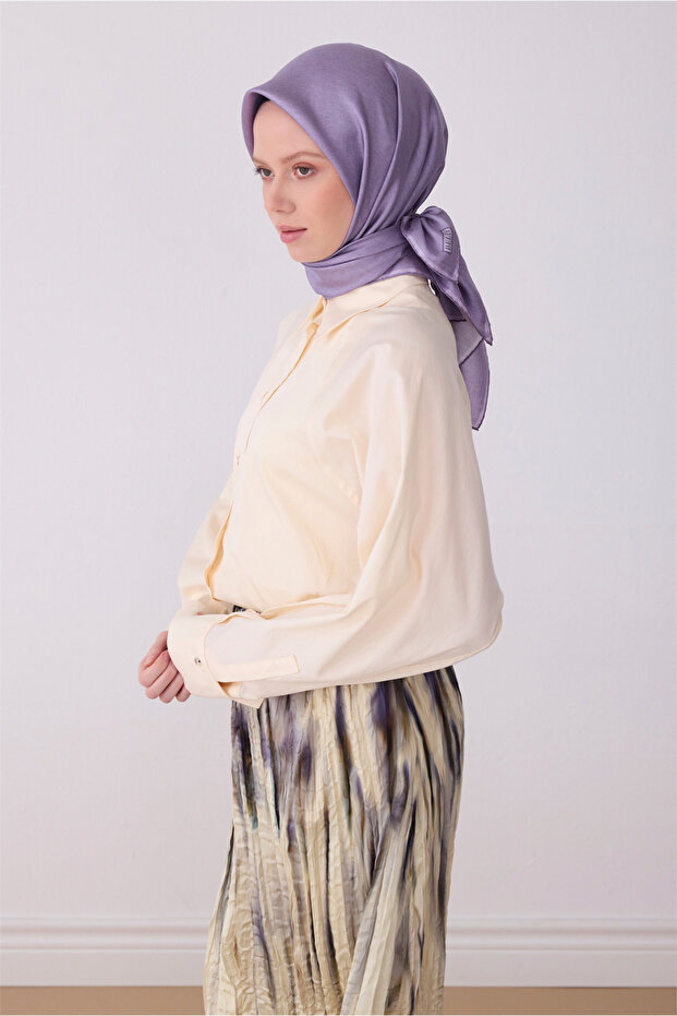 Purple Classic Pattern 100% Twill Silk Scarf 4305 - 05