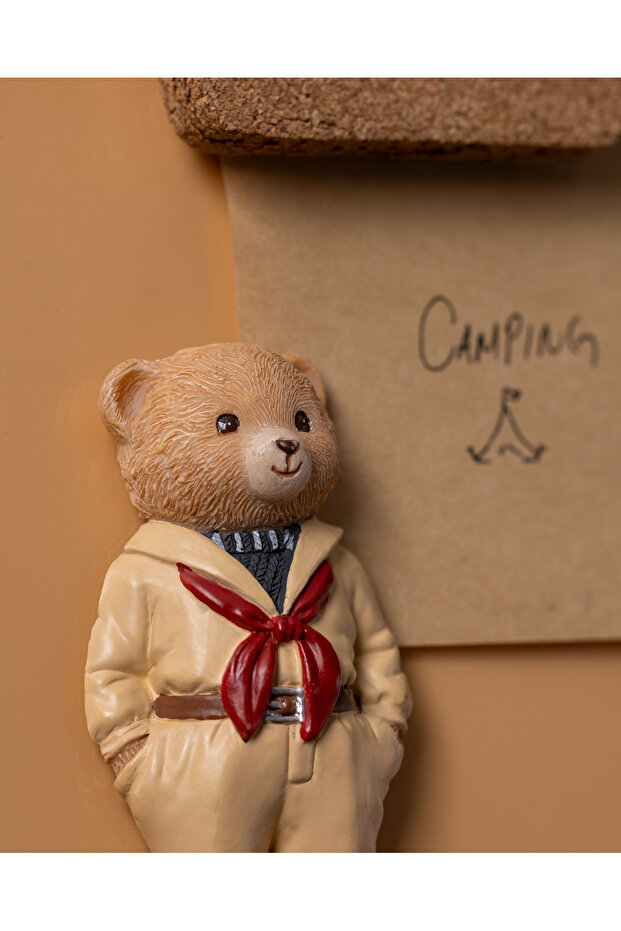 Cookie Bear Magnet - Krem- 4x8 cm - 4