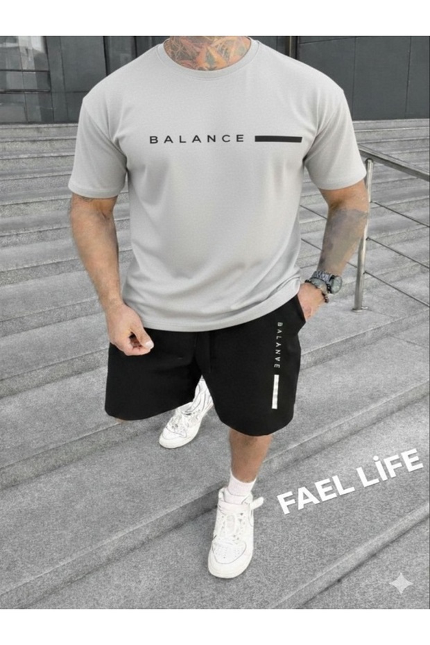 Women'S/Men's Loose Fit T-Shirt and Shorts Balance Set