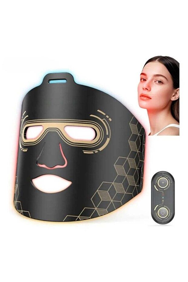 BLOOMING TIME LED Light Therapy Face Mask with Red Blue Yellow Light