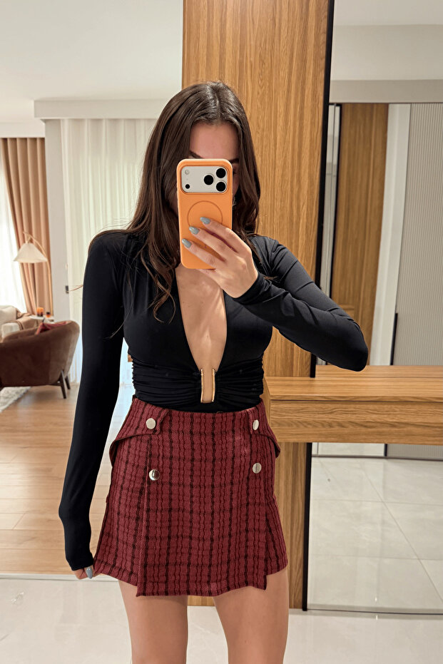 Adeline Siyah Göğüs Dekolteli Bodysuit - 1